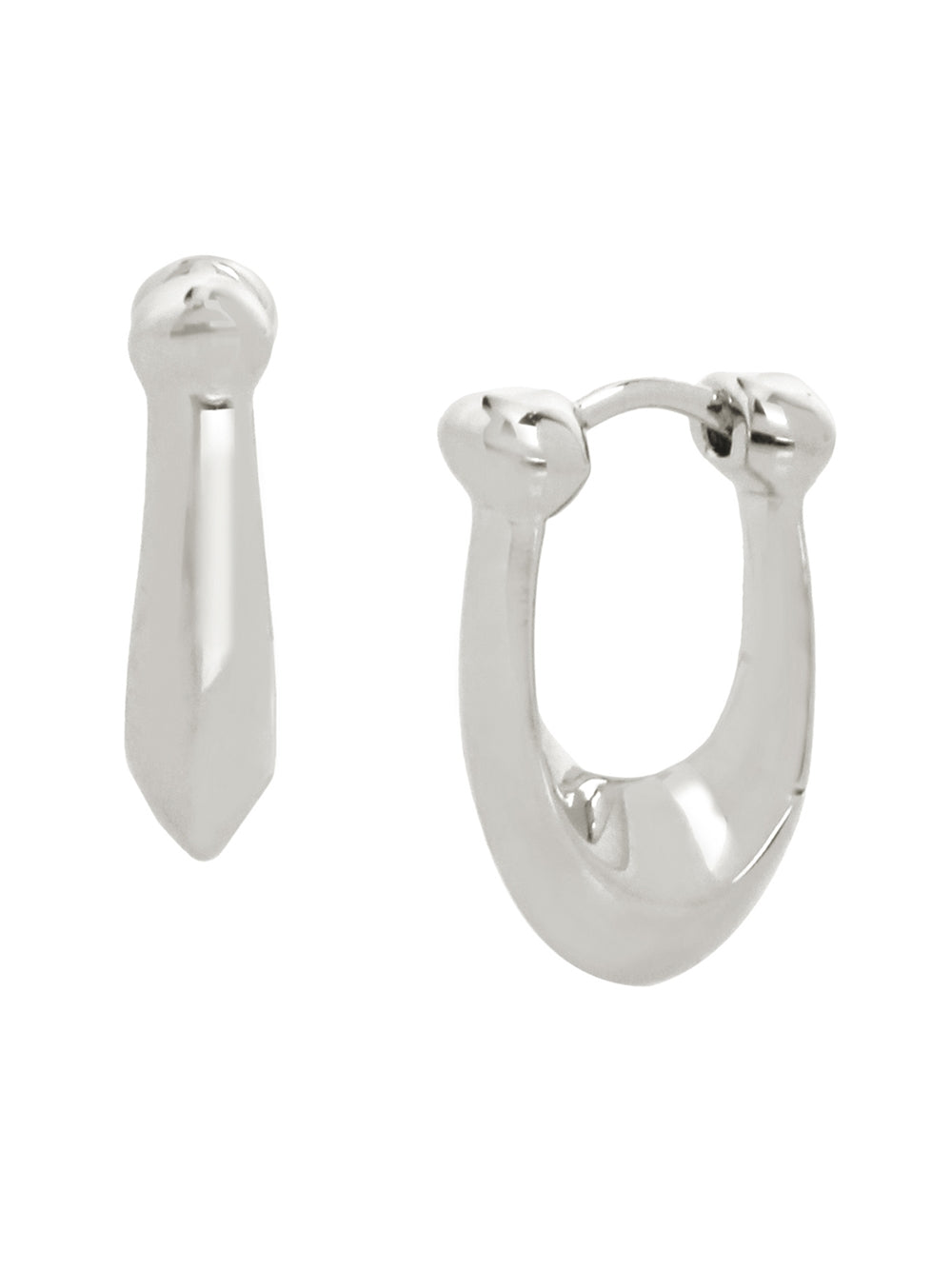 Coach Silver Chunky C Huggie Earrings