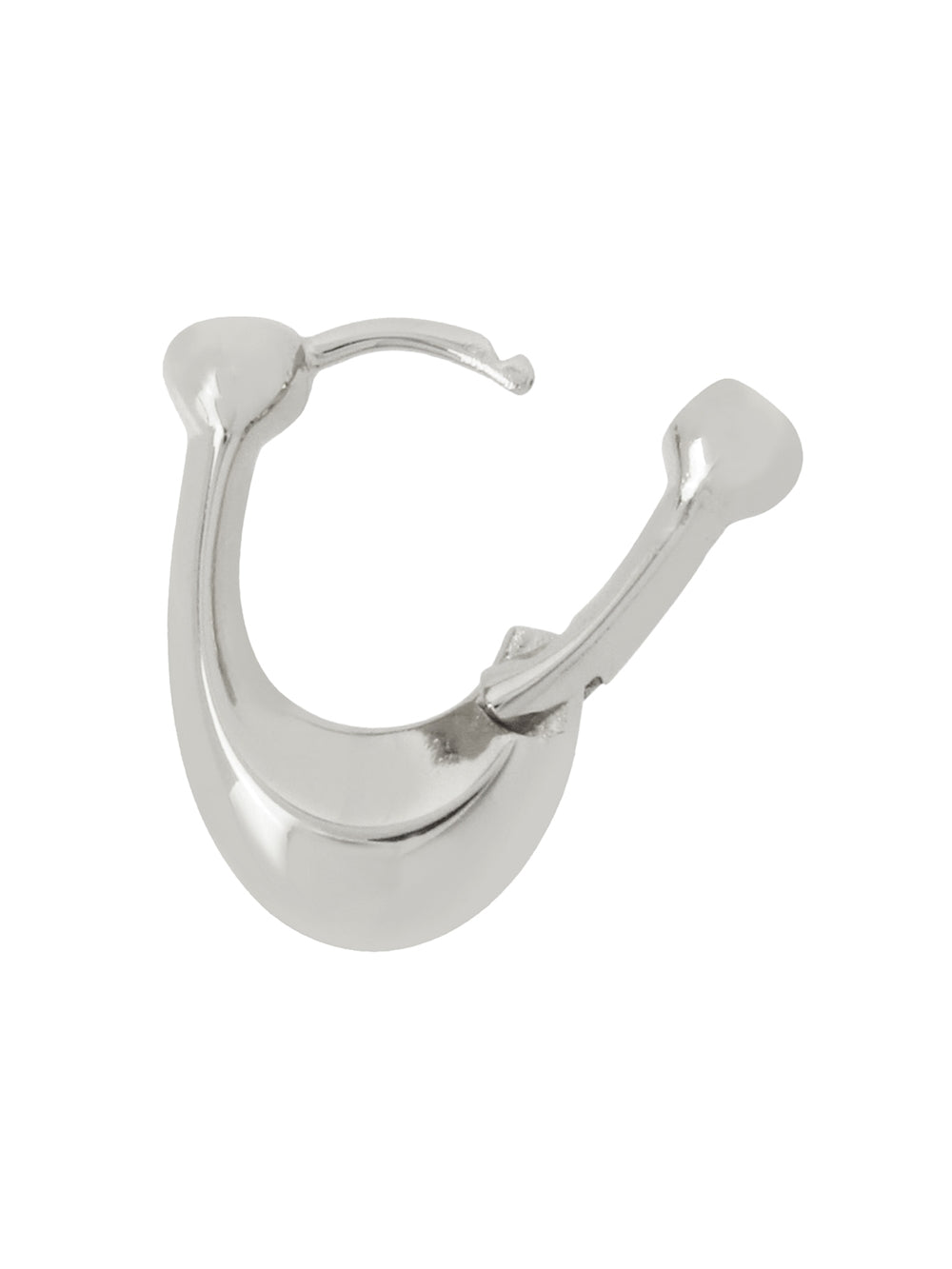 Coach Silver Chunky C Huggie Earrings