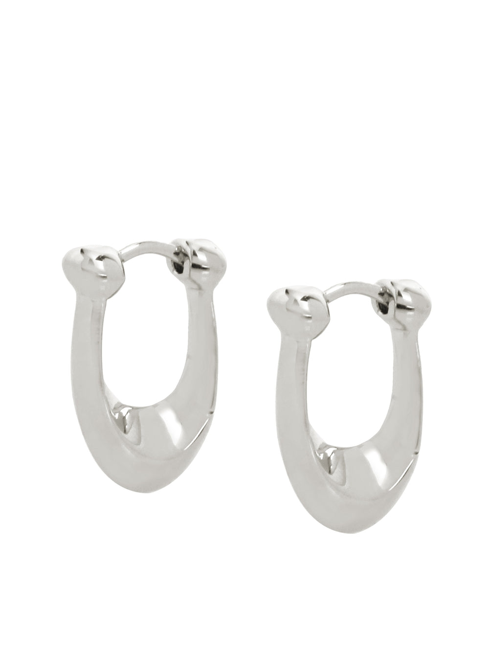 Coach Silver Chunky C Huggie Earrings