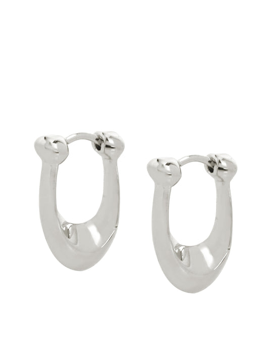 Coach Silver Chunky C Huggie Earrings