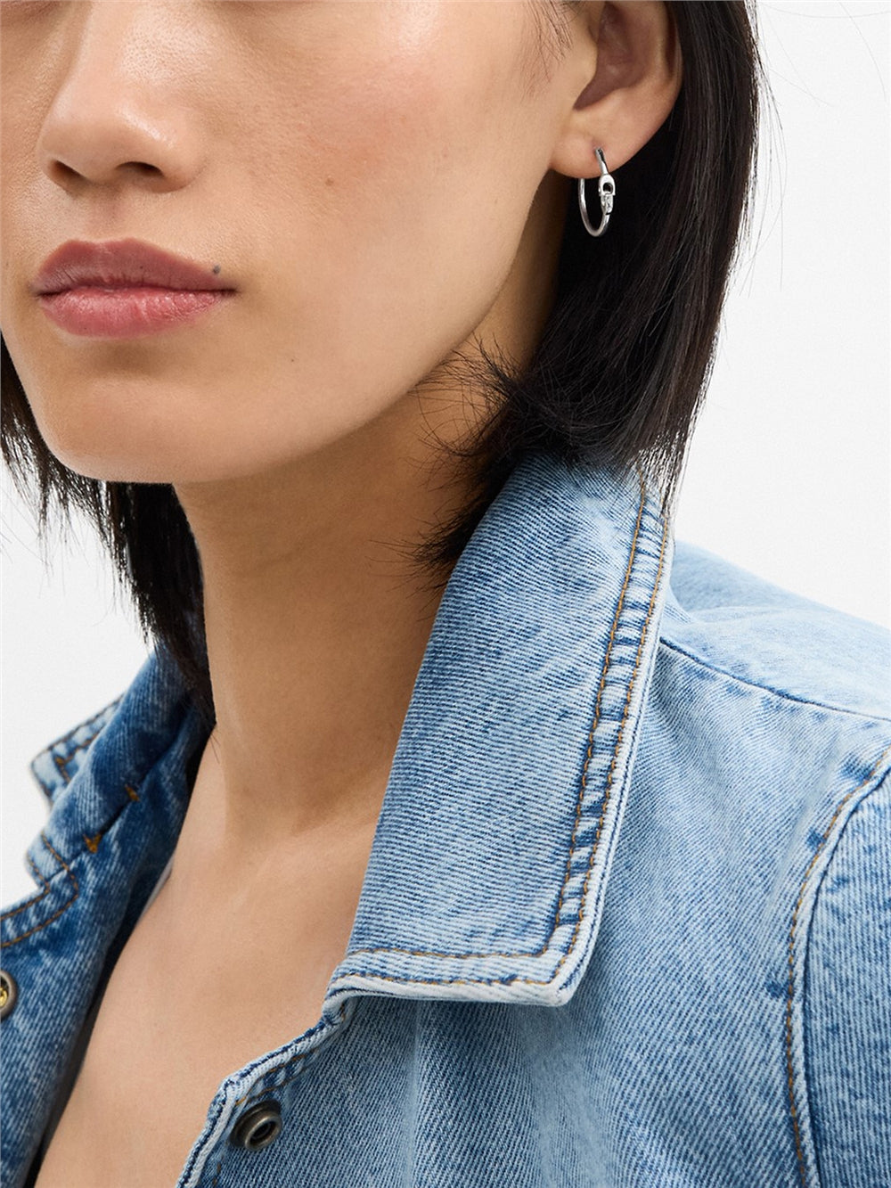 Coach Silver Interlinked C Hoop Earrings