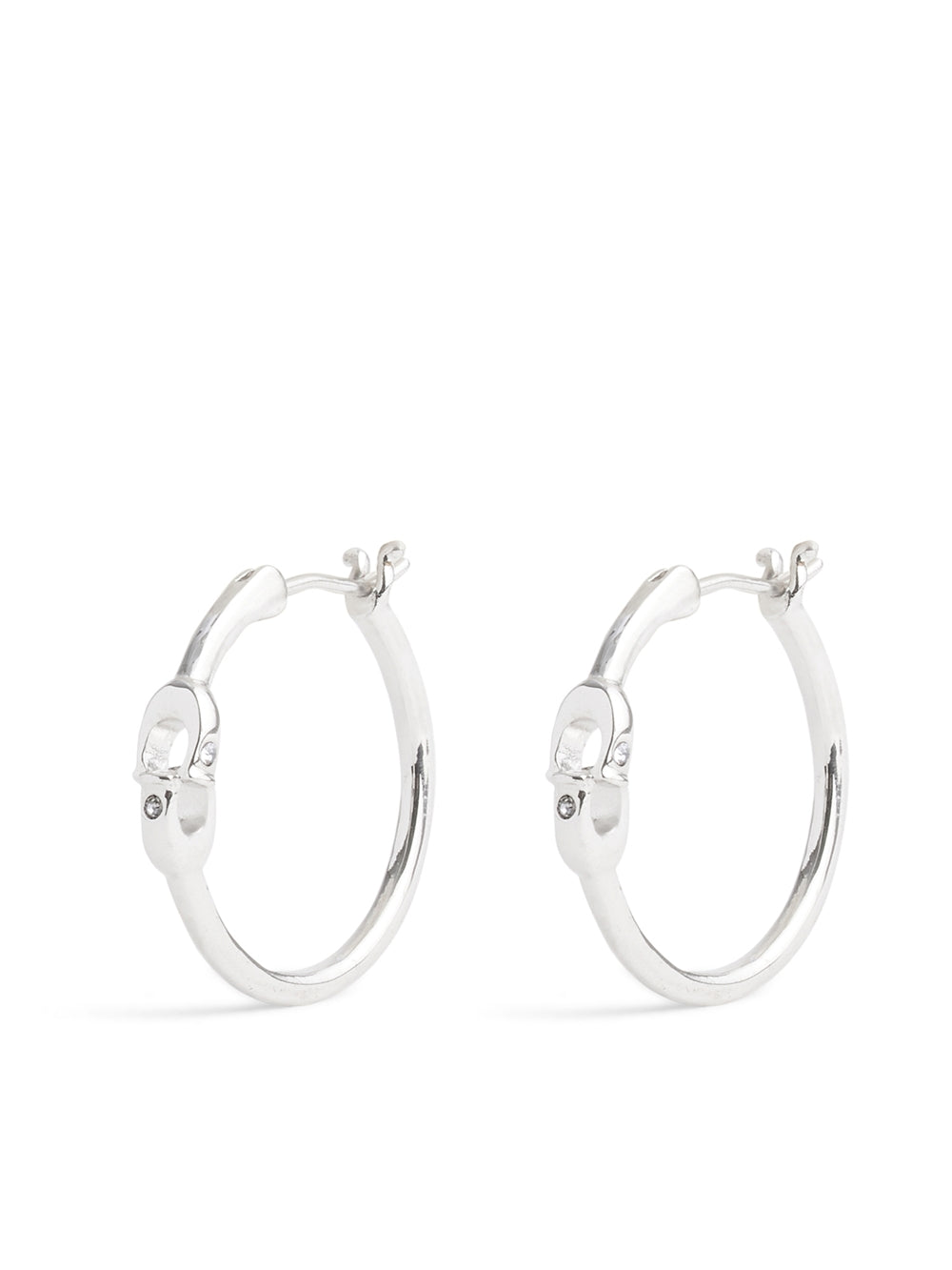 Coach Silver Interlinked C Hoop Earrings