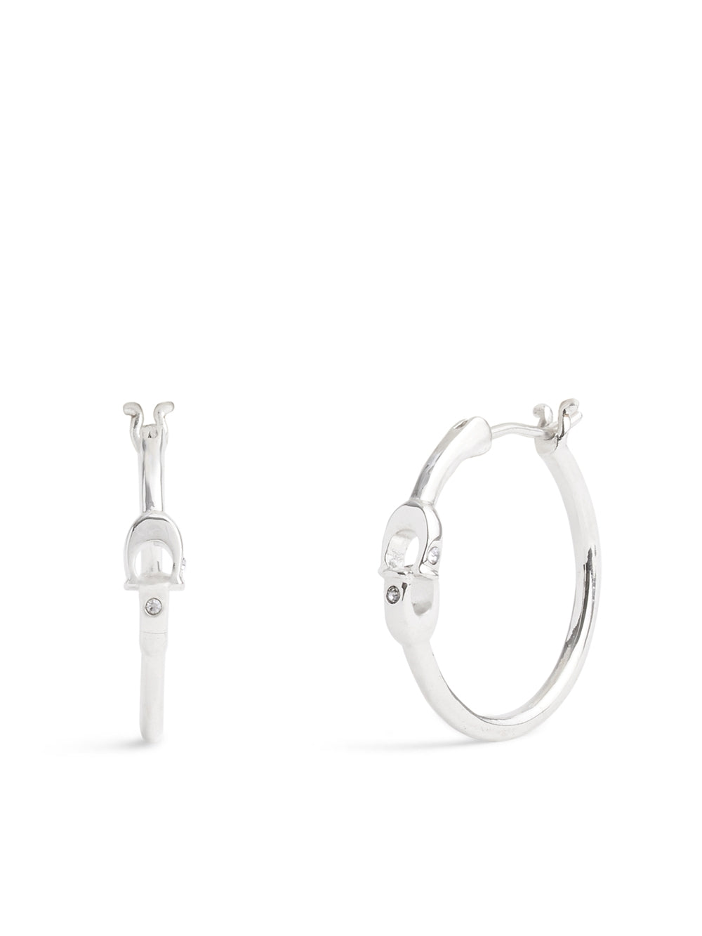 Coach Silver Interlinked C Hoop Earrings