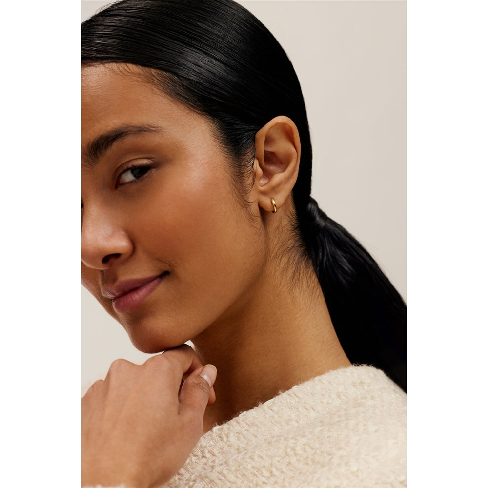 Ted Baker Gold Crisete Logo Hoops 10mm