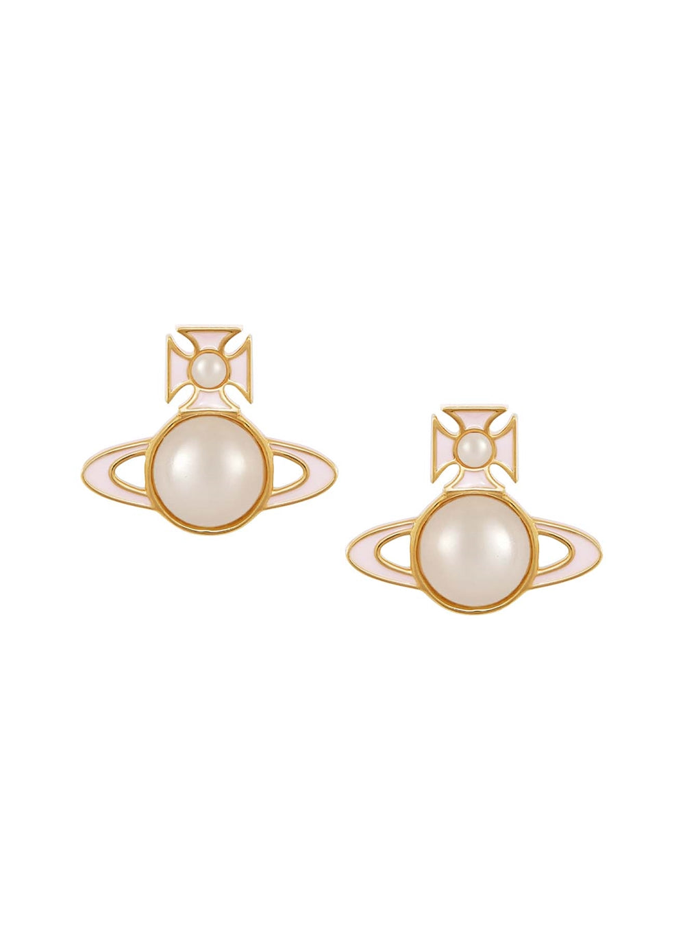 Vivienne Westwood Gold Pink Tillya Stud Earrings