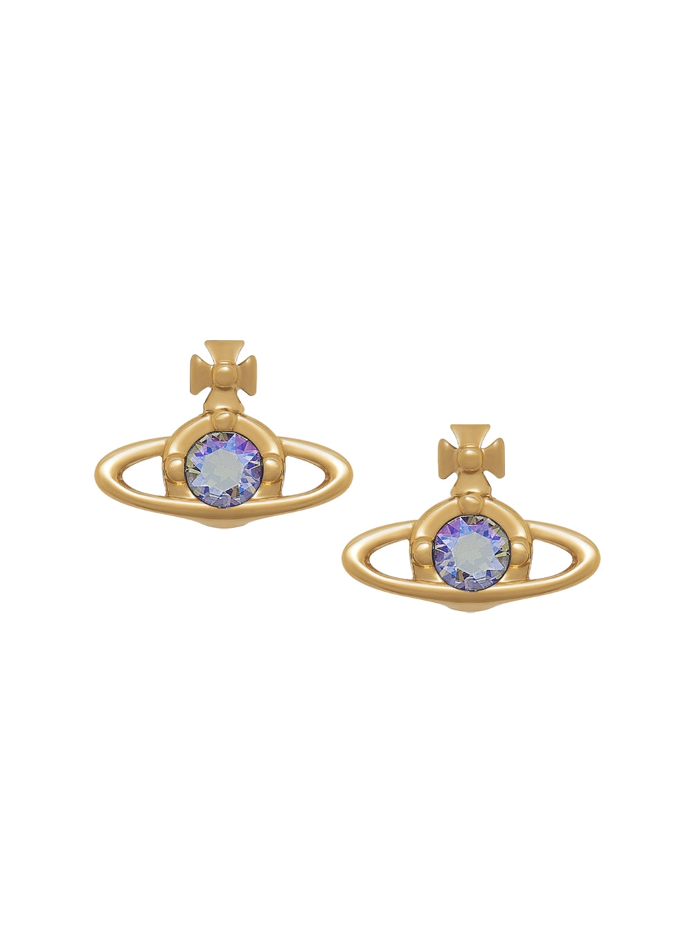 Vivienne Westwood Gold Pink Nano Solitaire Earrings