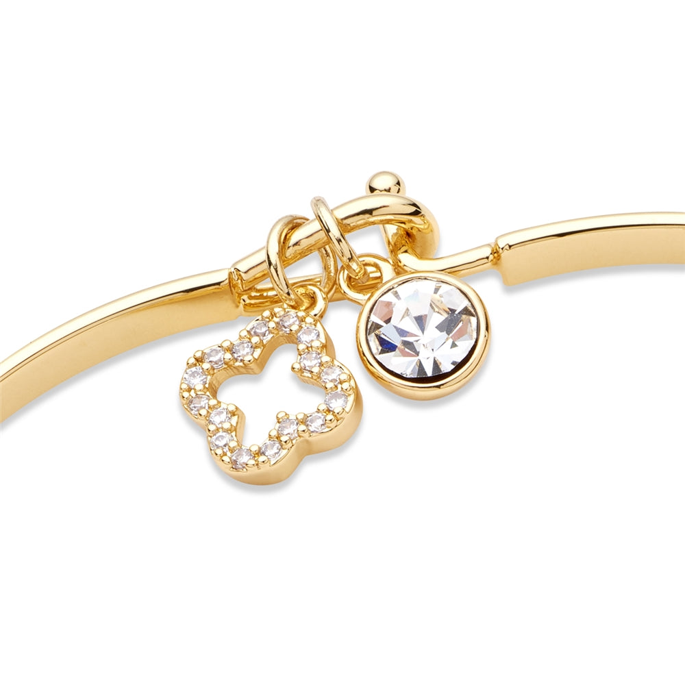 Karma Gold Clover T-Bangle