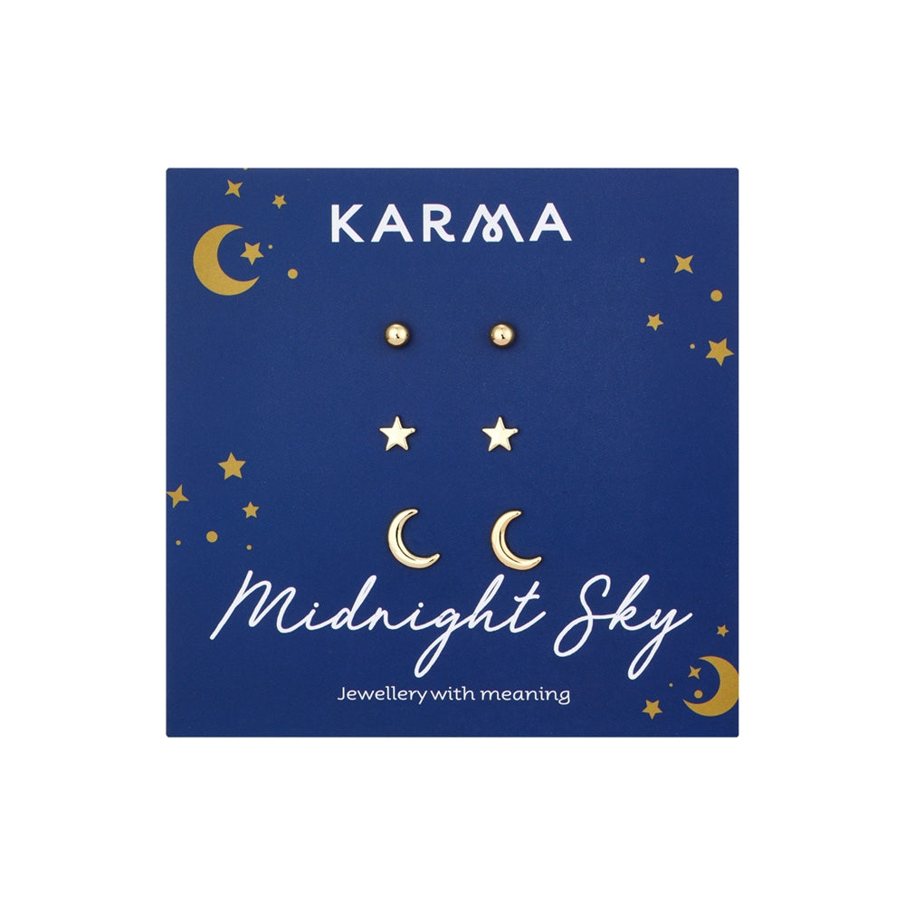 Karma Gold Midnight Sky Set of 3 Studs