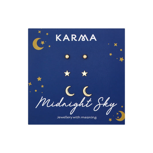 Karma Gold Midnight Sky Set of 3 Studs
