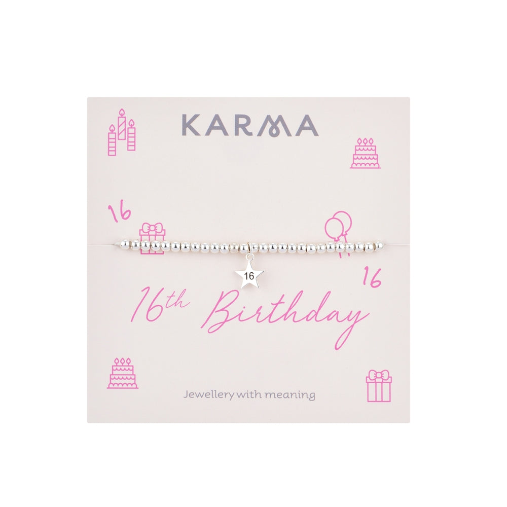 Karma Silver 16 Star Stretch Bracelet