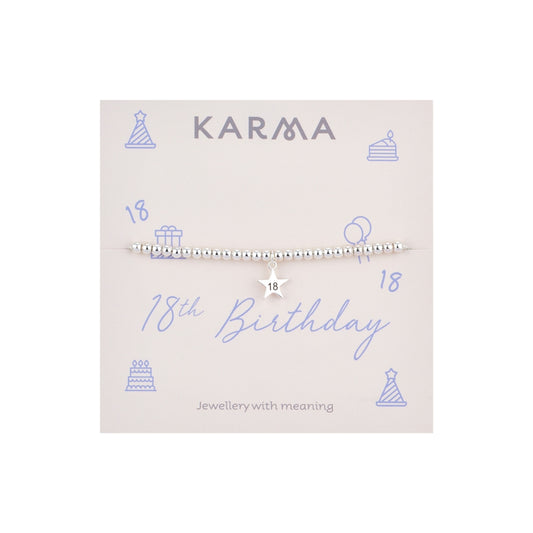 Karma Silver 18 Star Stretch Bracelet
