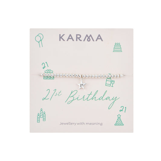 Karma Silver 21 Star Stretch Bracelet