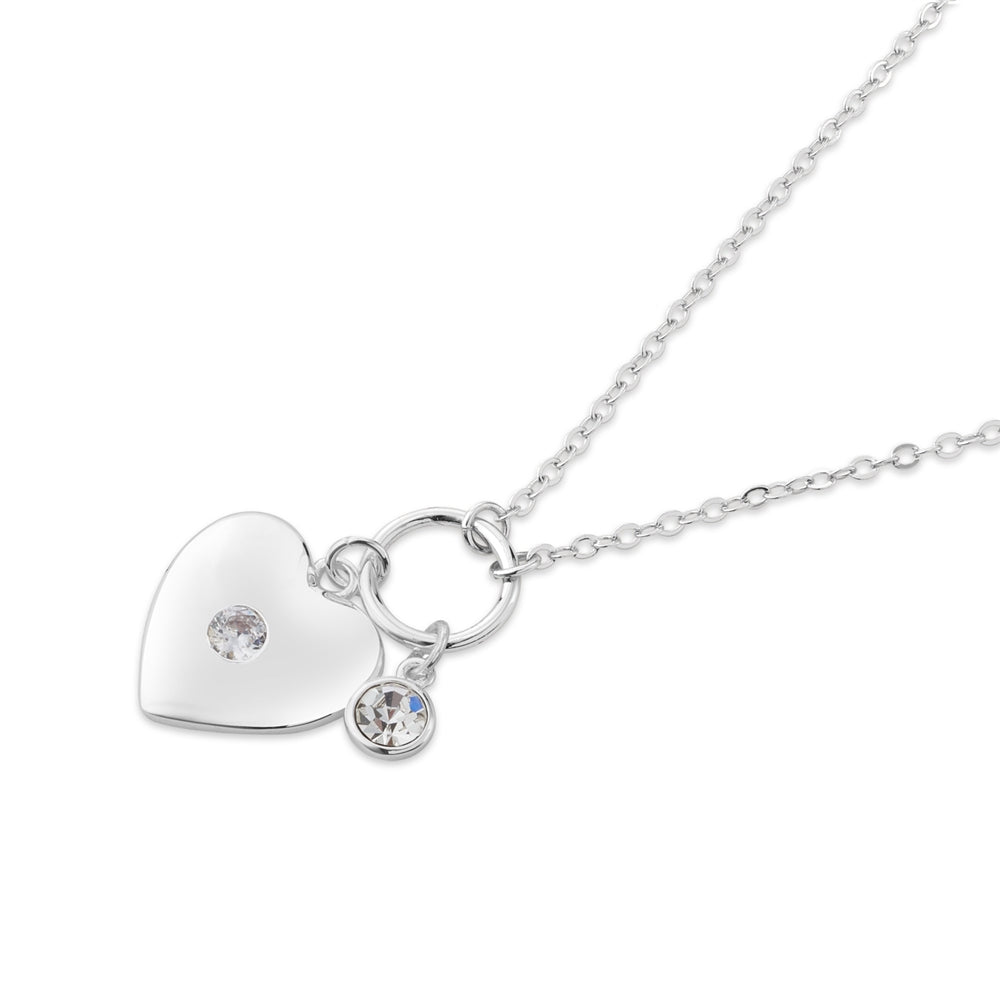 Karma Silver Heart Slide Ring Necklace