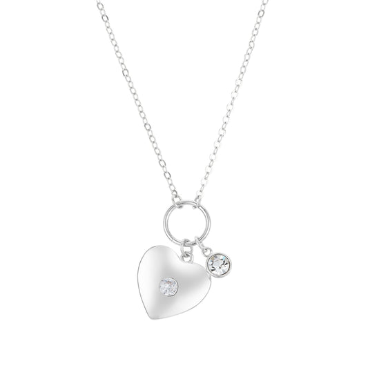 Karma Silver Heart Slide Ring Necklace