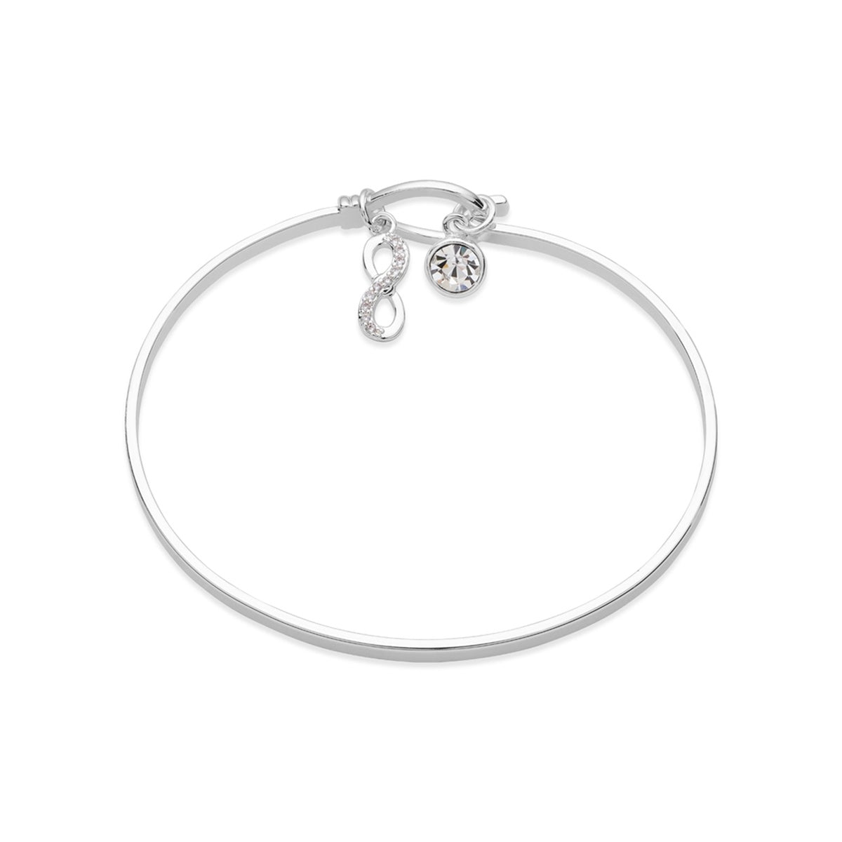 Karma Silver Infinity T-Bangle
