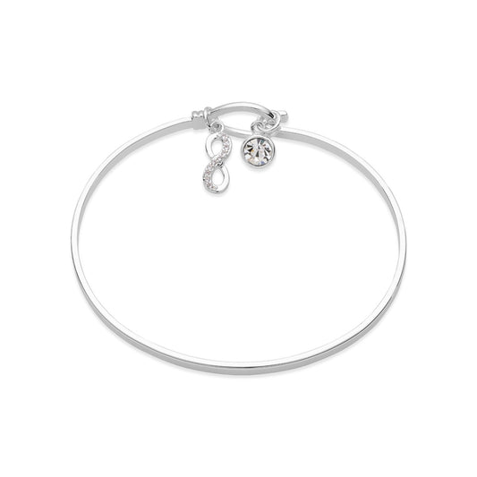 Karma Silver Infinity T-Bangle
