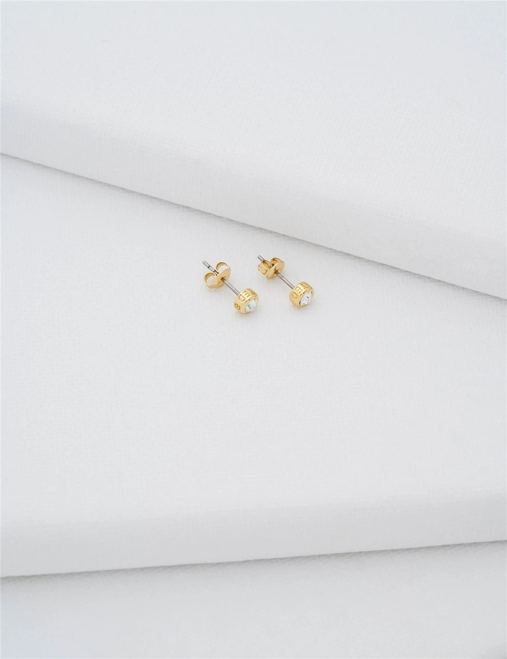 Ted Baker Gold Sinee White Crystal Stud Earrings