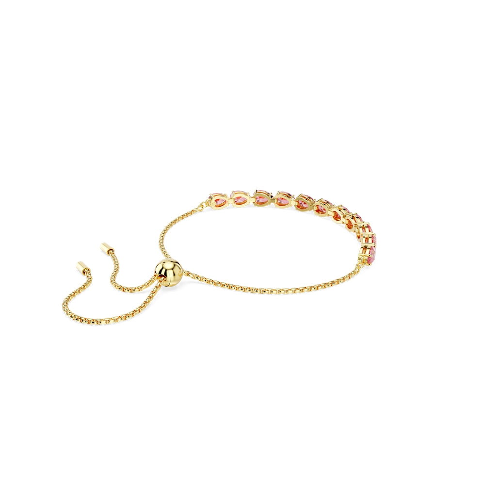Swarovski Matrix Gold Tone Pink Pear Crystal Bracelet