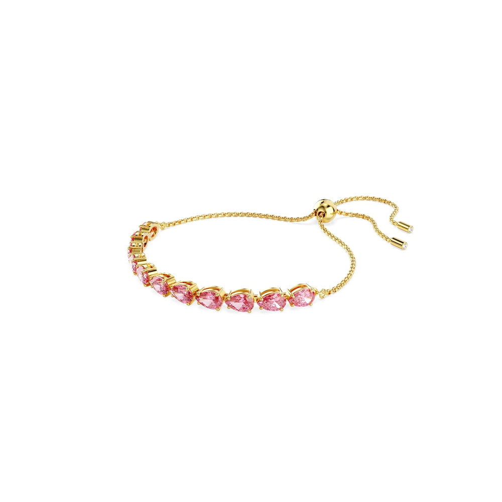 Swarovski Matrix Gold Tone Pink Pear Crystal Bracelet