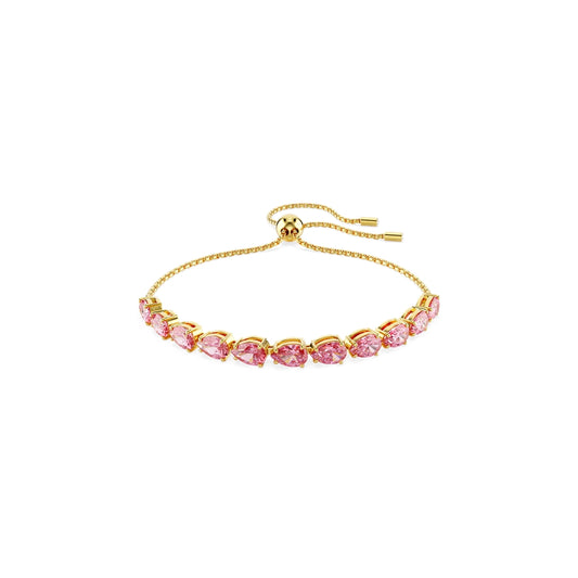 Swarovski Matrix Gold Tone Pink Pear Crystal Bracelet