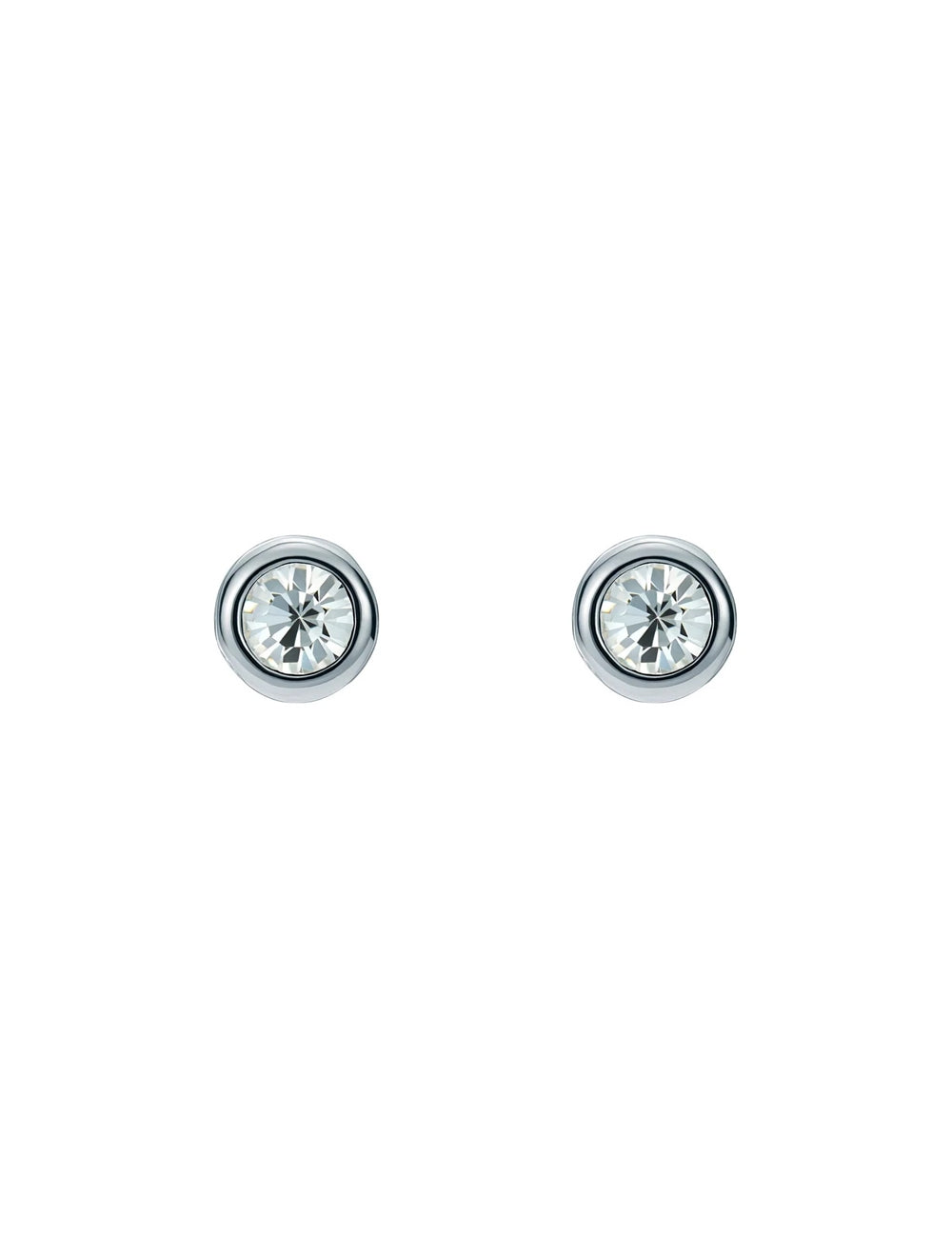 Ted Baker Silver Sinee White Crystal Stud Earrings