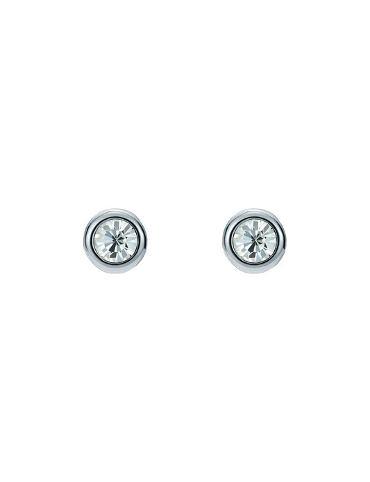 Ted Baker Silver Sinee White Crystal Stud Earrings