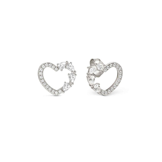 Nomination Silver White Crystal Heart Earrings