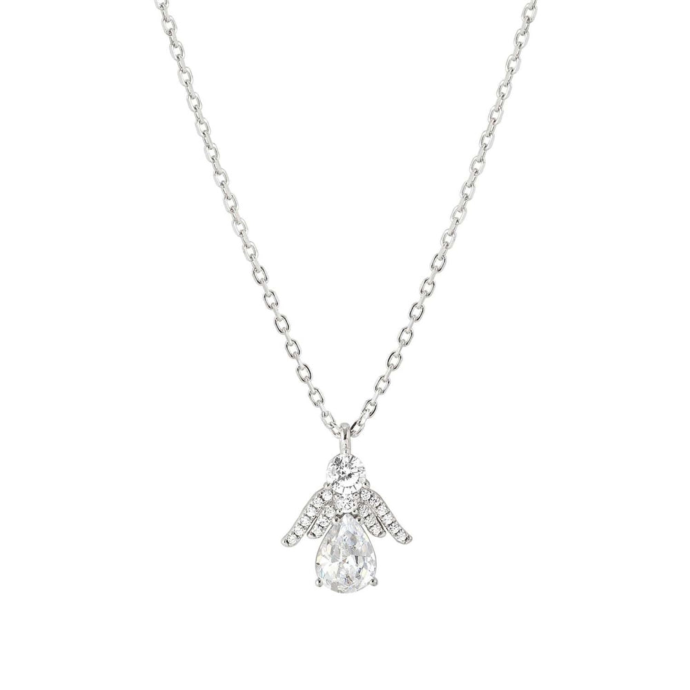 Nomination Silver White Crystal Angel Pendant Necklace
