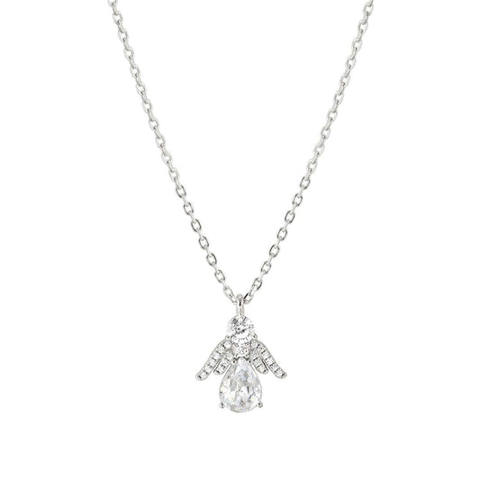 Nomination Silver White Crystal Angel Pendant Necklace
