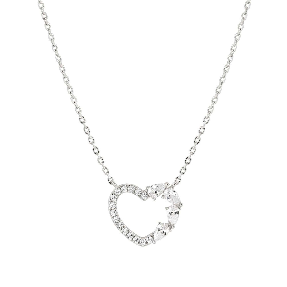 Nomination Silver White Crystal Heart Necklace