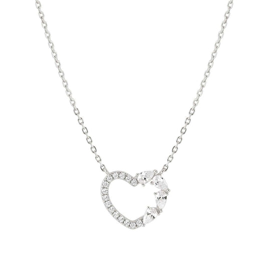 Nomination Silver White Crystal Heart Necklace