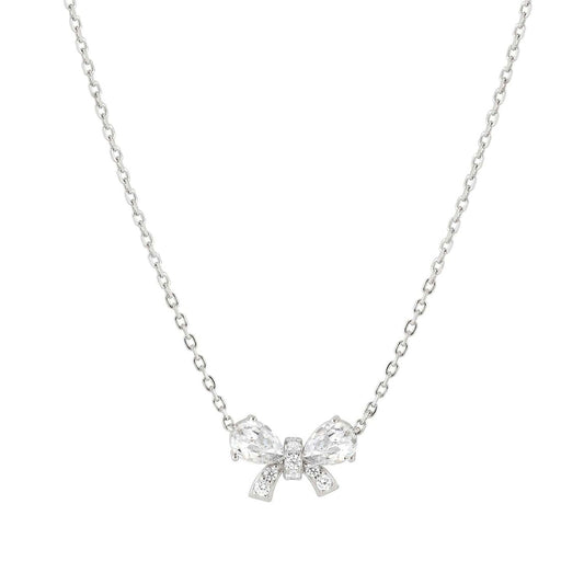Nomination Silver White Crystal Bow Necklace
