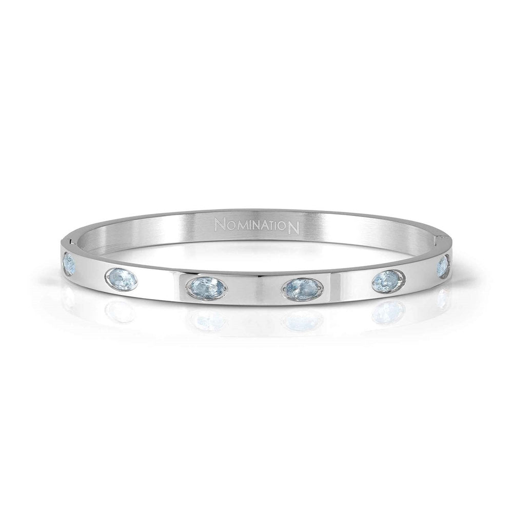 Nomination Pretty Bangles Silver Blue Oval Crystal Small Bangle