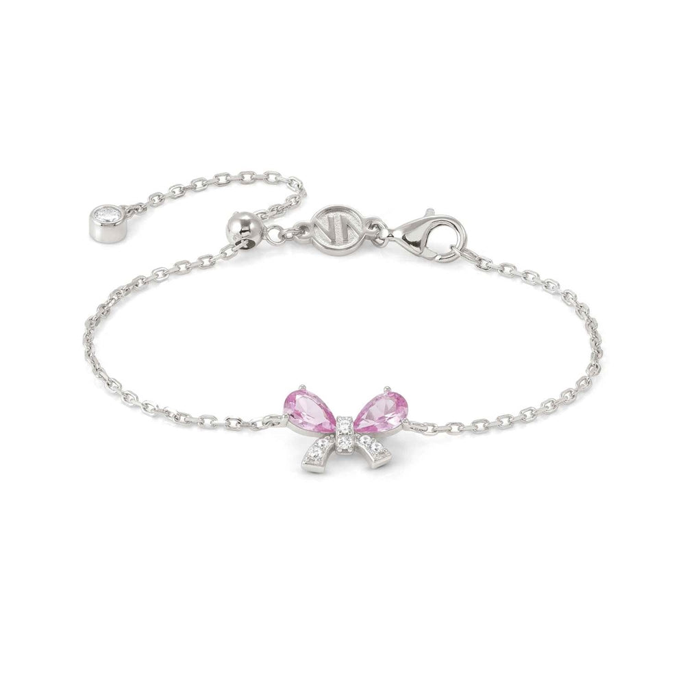 Nomination Silver Pink Crystal Bow Bracelet