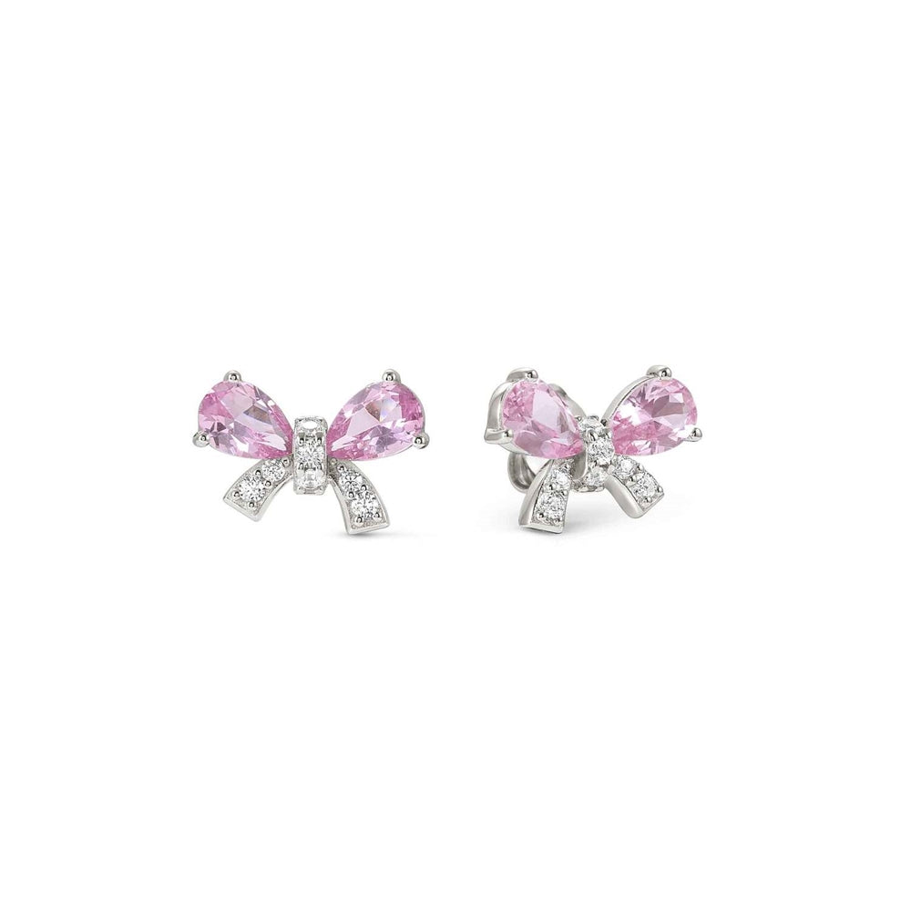 Nomination Silver Pink Crystal Bow Earrings