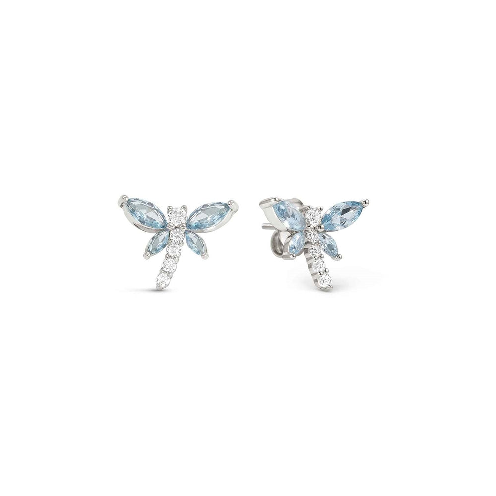 Nomination Silver Dragonfly Blue Crystal Earrings