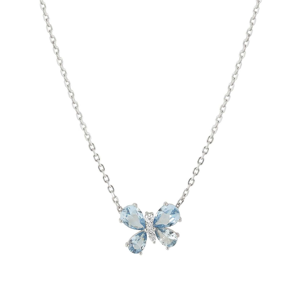 Nomination Silver Butterfly Blue Crystal Necklace