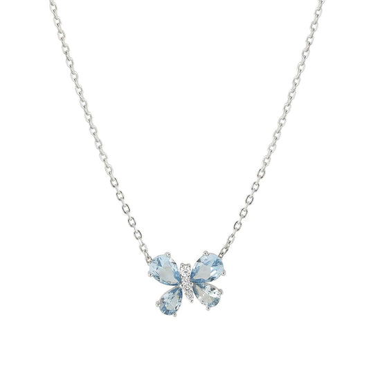 Nomination Silver Butterfly Blue Crystal Necklace