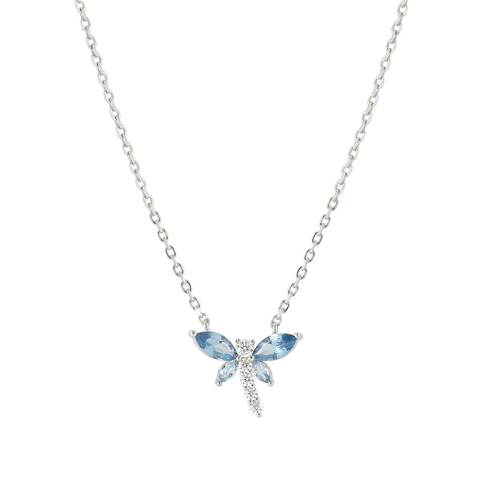 Nomination Silver Dragonfly Blue Crystal Necklace