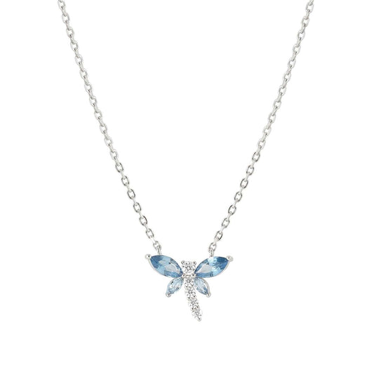 Nomination Silver Dragonfly Blue Crystal Necklace