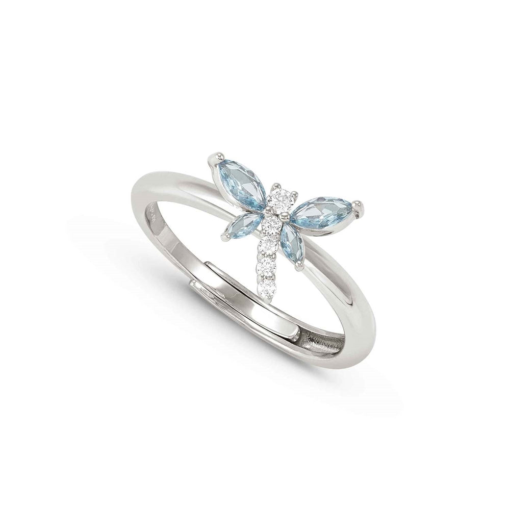 Nomination Silver Dragonfly Blue Crystal Adjustable Ring