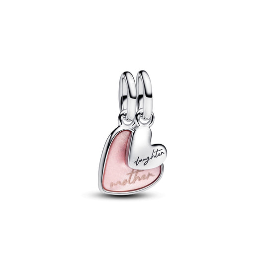 Pandora Silver Mother and Daughter Hearts Splitable Charm