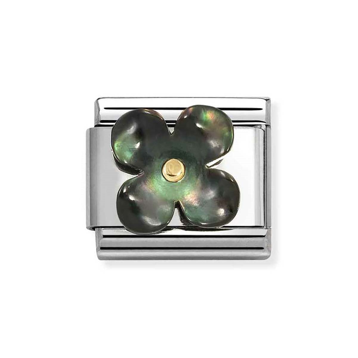 Nomination Black Mother of Pearl Flower Charm
