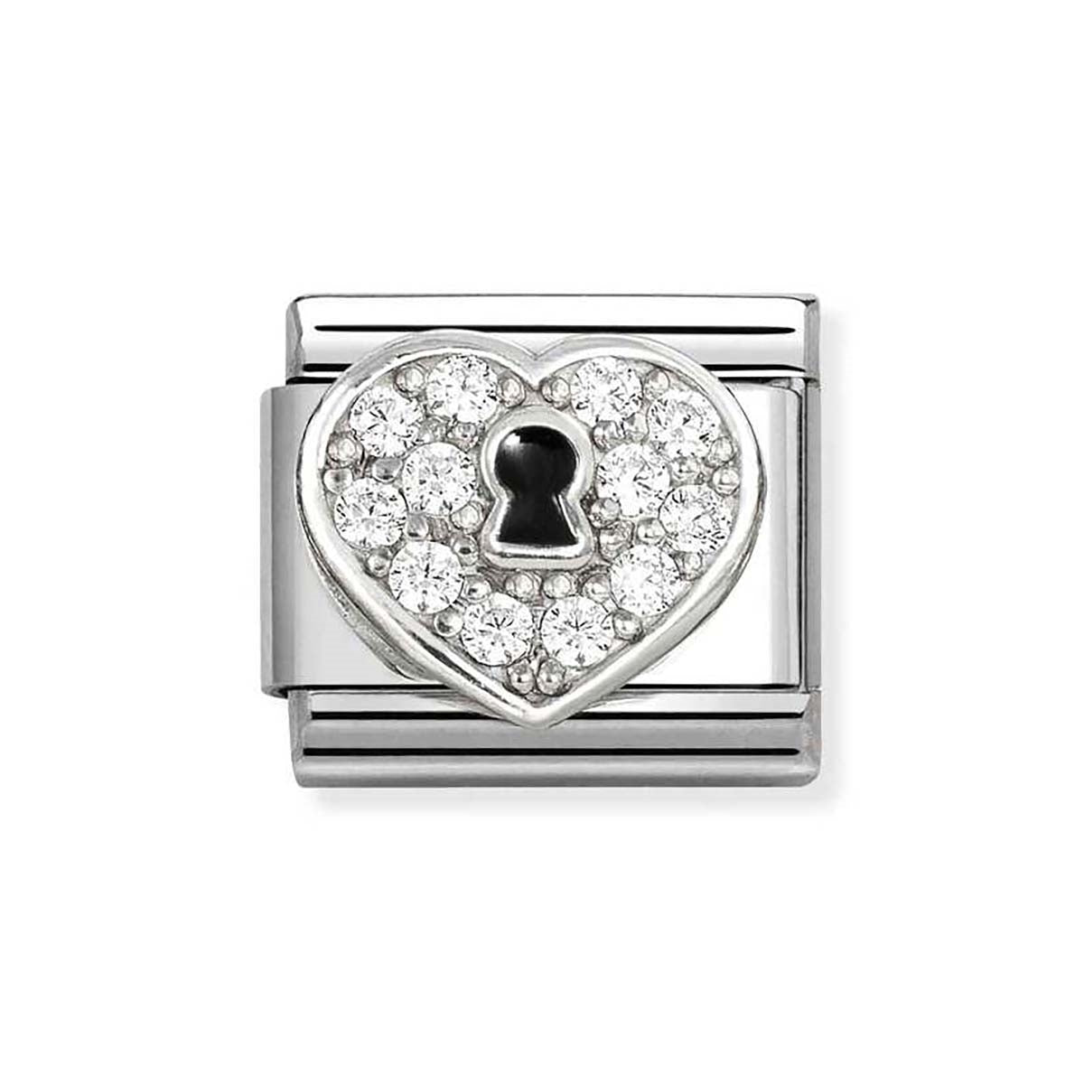 Nomination White Crystal Padlock Charm