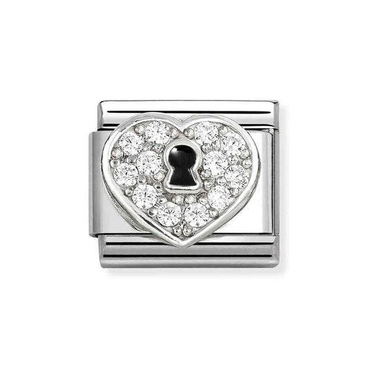 Nomination White Crystal Padlock Charm