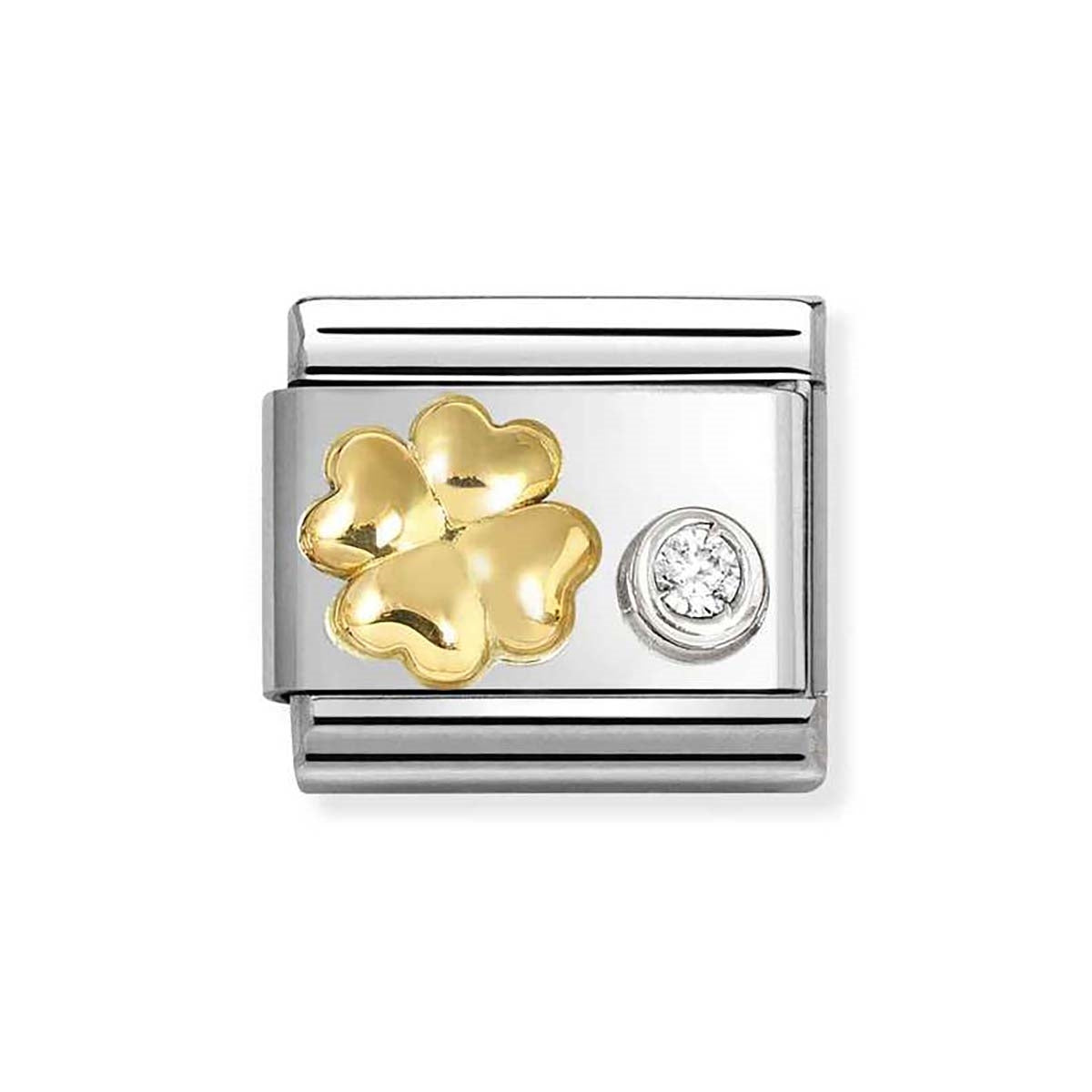 Nomination Raised Gold Clover Charm