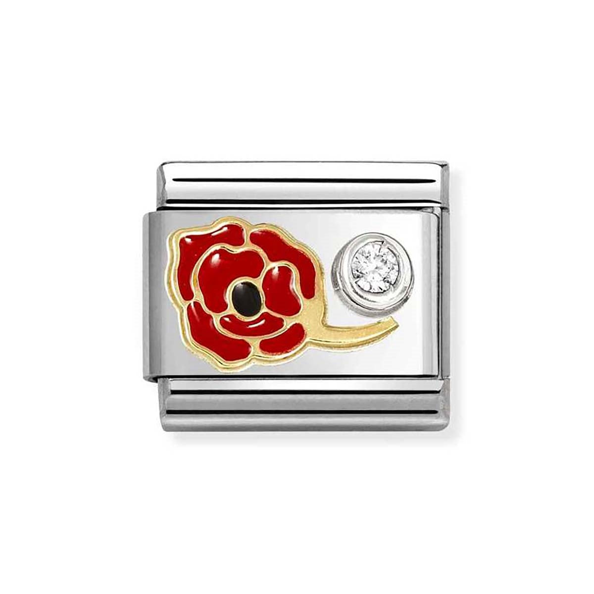 Nomination Raised Poppy Charm