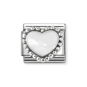 Nomination White Raised Heart Charm