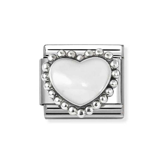 Nomination White Raised Heart Charm