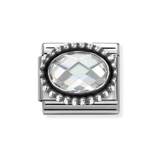 Nomination White Stone Beaded Charm